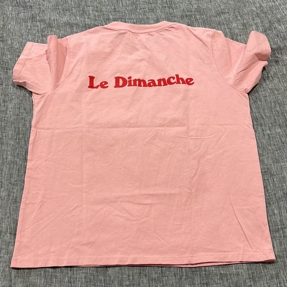 Sezane Pink Tee with Red Print - Picture 5 of 6